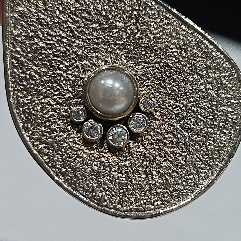 Silpada 925 Sterling Silver CZ Pearl Necklace - Picture 5 of 9